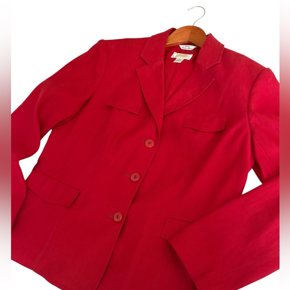 Talbots Red Linen Blazer - Picture 10 of 16